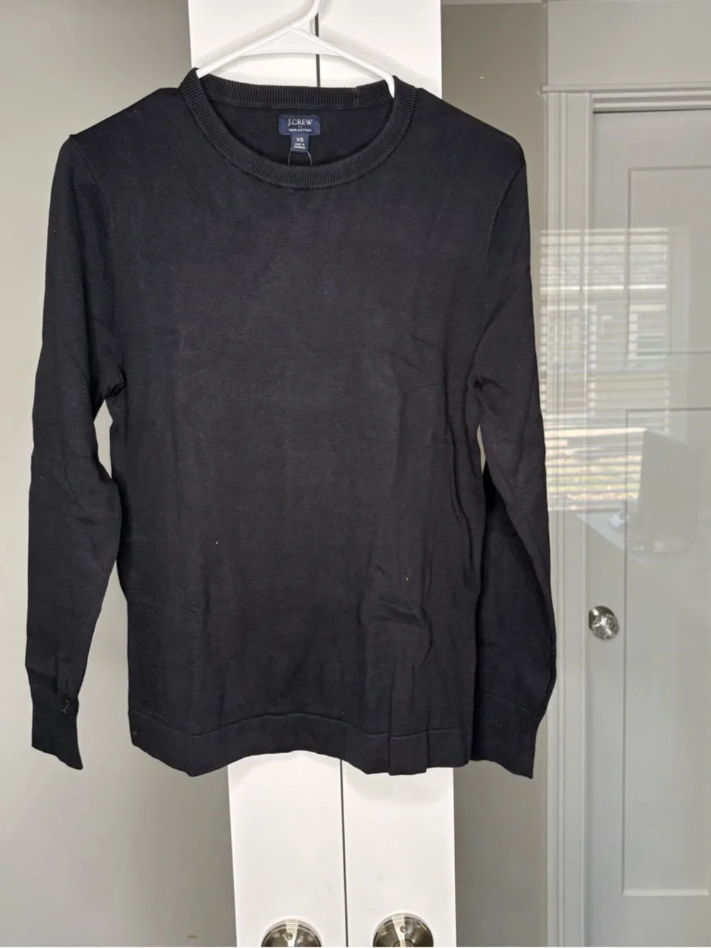 NWT J. Crew Cotton Crewneck Sweater-tee Black